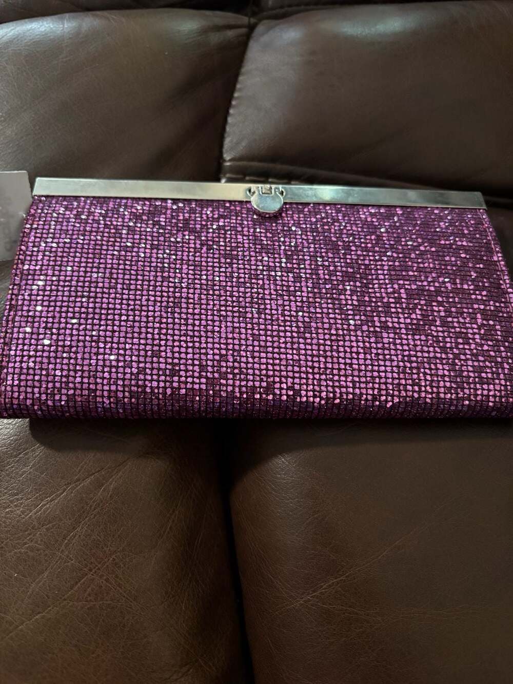 Charlotte Russe Purple Sparkle Sequin Clutch Wallet